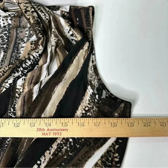 Dana Buchman Women’s Summer Dress Lg Brown Black White Sleeveless Unlined NWT - Picture 10 of 11